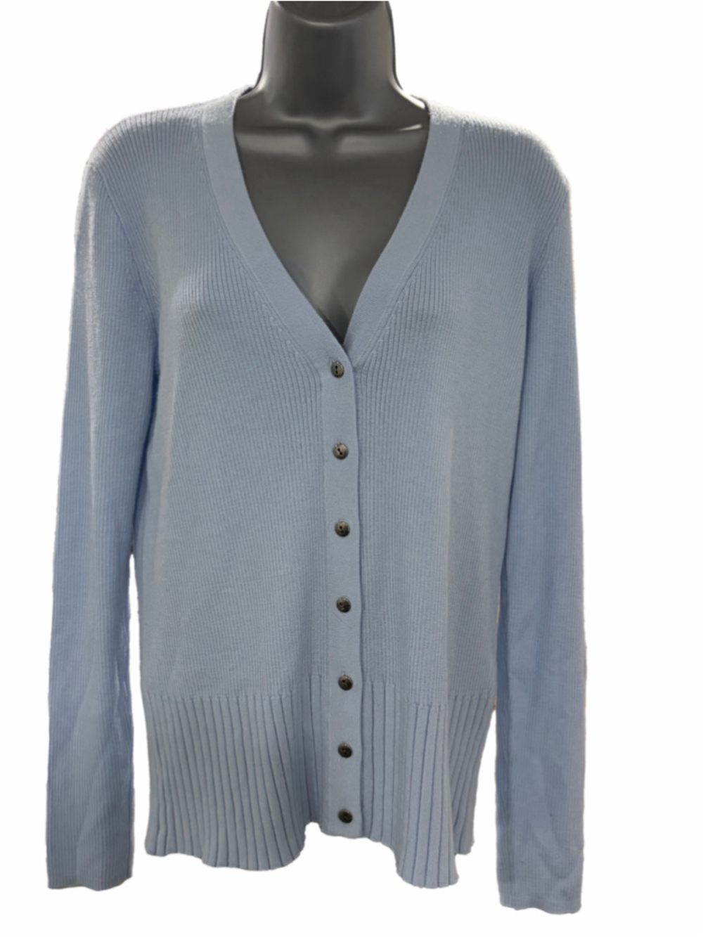 NWT Madewell V-Neck Cardigan in Merino-Silk Blend size XL in light blue